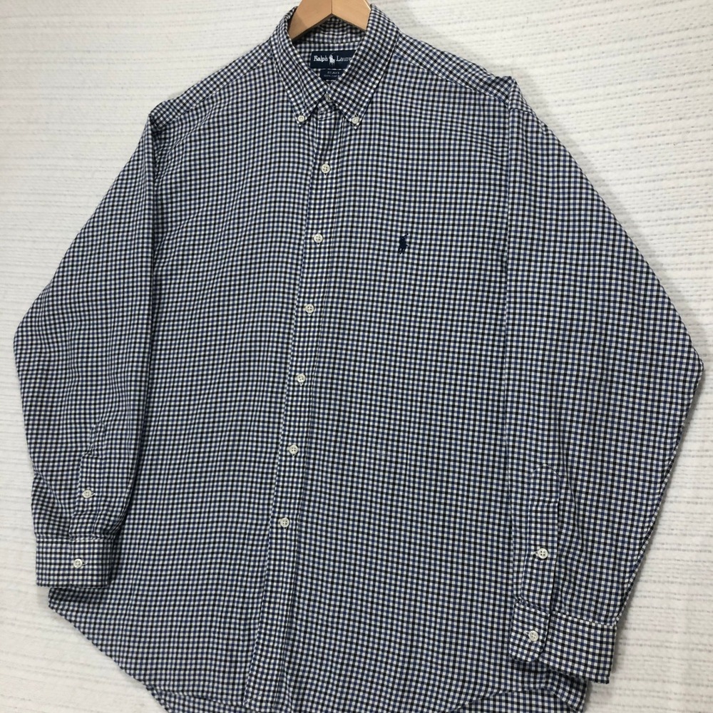 Ralph Lauren Blake Gingham Check Button Down Shirt Long Sleeve L